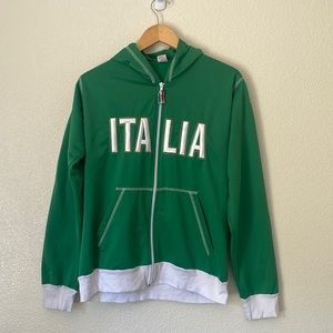 Vintage Dipa Italia Full Zip Hoodie Jacket Italian Football Soccer Green Size XL